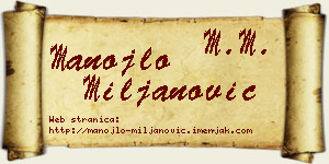 Manojlo Miljanović vizit kartica